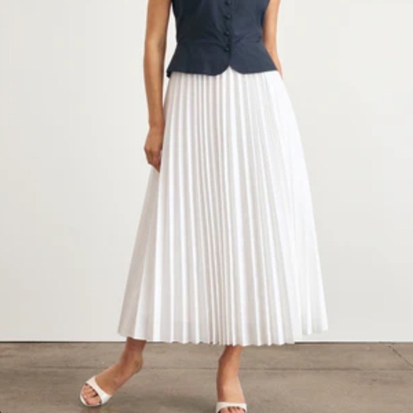Tanya Taylor white pleated midi skirt - Picture 1 of 4